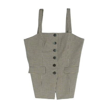 Black Houndstooth Button Down