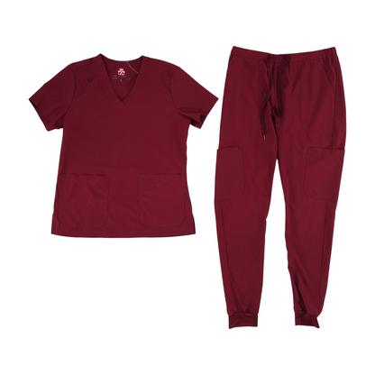 Maroon Solid Pant Set