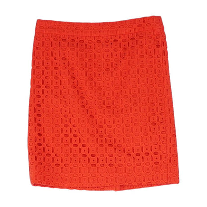Red Solid Midi Skirt