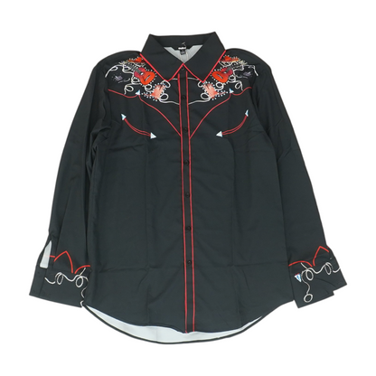 Black Solid Long Sleeve Button Down