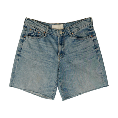 Blue Solid Denim Shorts