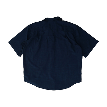 Navy Solid Short Sleeve Button Down
