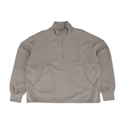Brown Solid 1/4 Zip Pullover