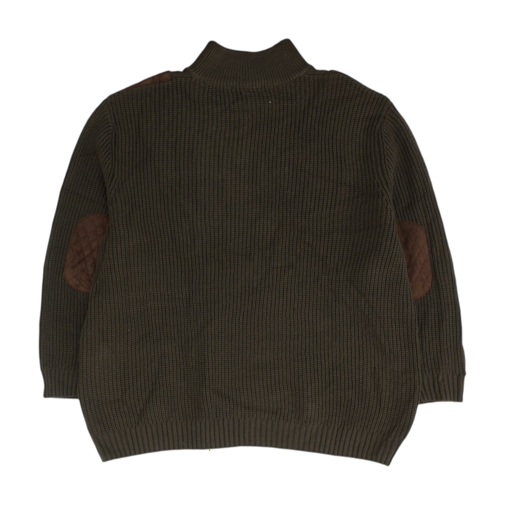 Brown Solid Pullover Sweater