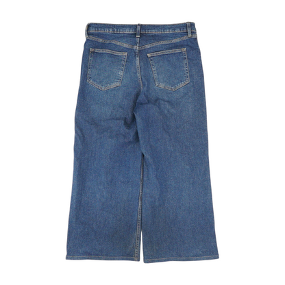 Blue Short Wide Leg Jeans