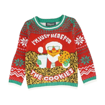 Red Graphic Pullover Sweater