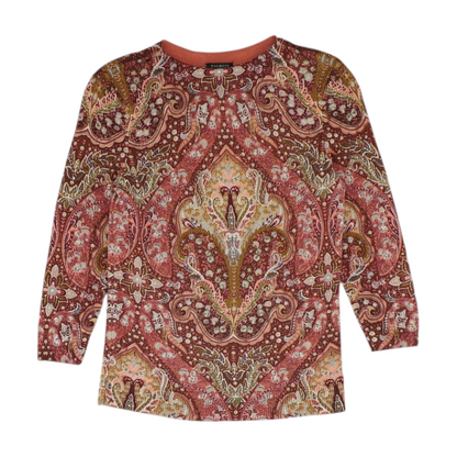Pink Petite Abstract Pullover Sweater