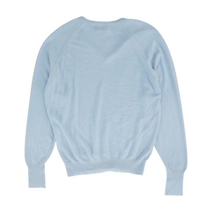 Vintage Blue Solid Pullover Sweater
