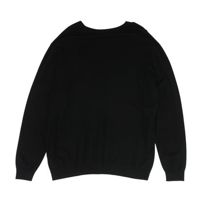 Black Color Block Pullover Sweater