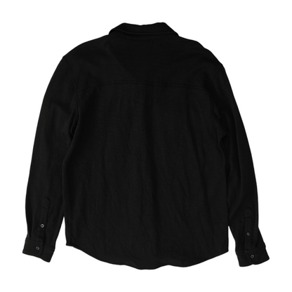 Black Solid Long Sleeve Button Down