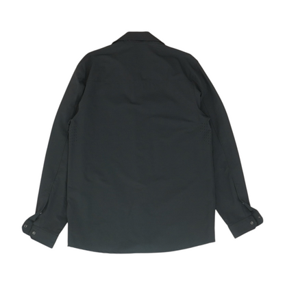 Black Solid Long Sleeve Button Down