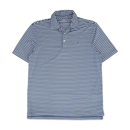Blue Striped Short Sleeve Polo
