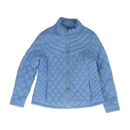 Blue Solid Puffer Jacket
