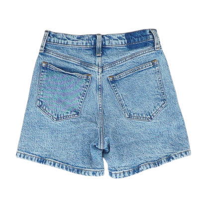 Blue Solid Denim Shorts