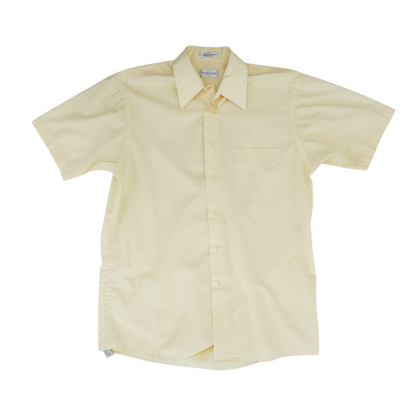 Yellow Solid Short Sleeve Button Down