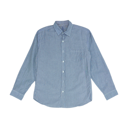 Blue Striped Long Sleeve Button Down