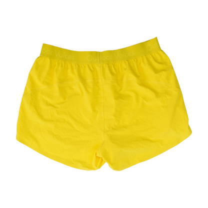 Yellow Solid Active Shorts