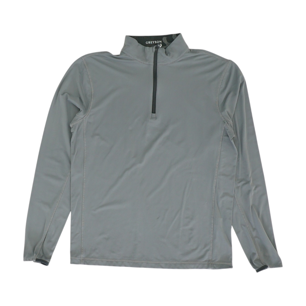 Gray Solid 1/4 Zip Pullover