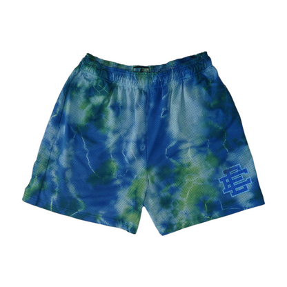 Blue Tie-Dye Active Shorts