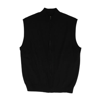 Black Solid Vest Sweater