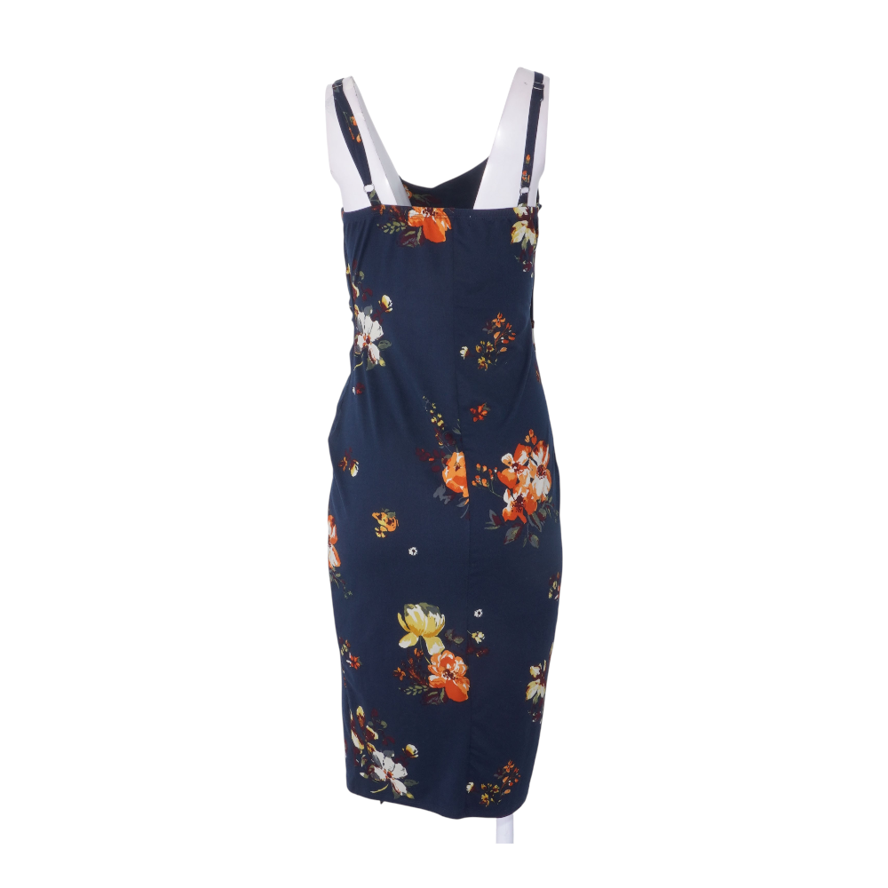 nine britton midi dress Navy Floral Midi Dress