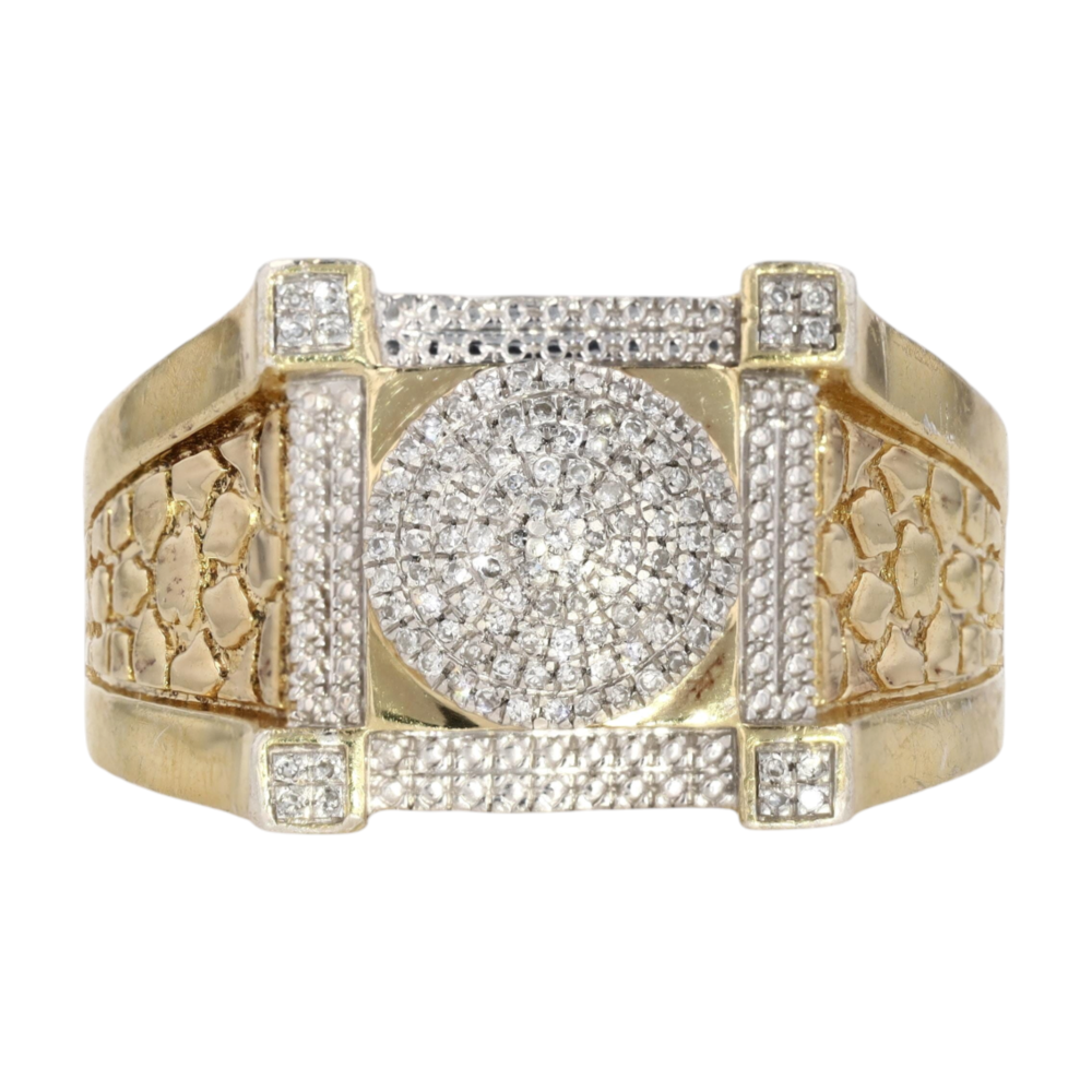 14K Yellow Gold Diamond Fashion Ring