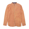 Orange Solid Long Sleeve Button Down
