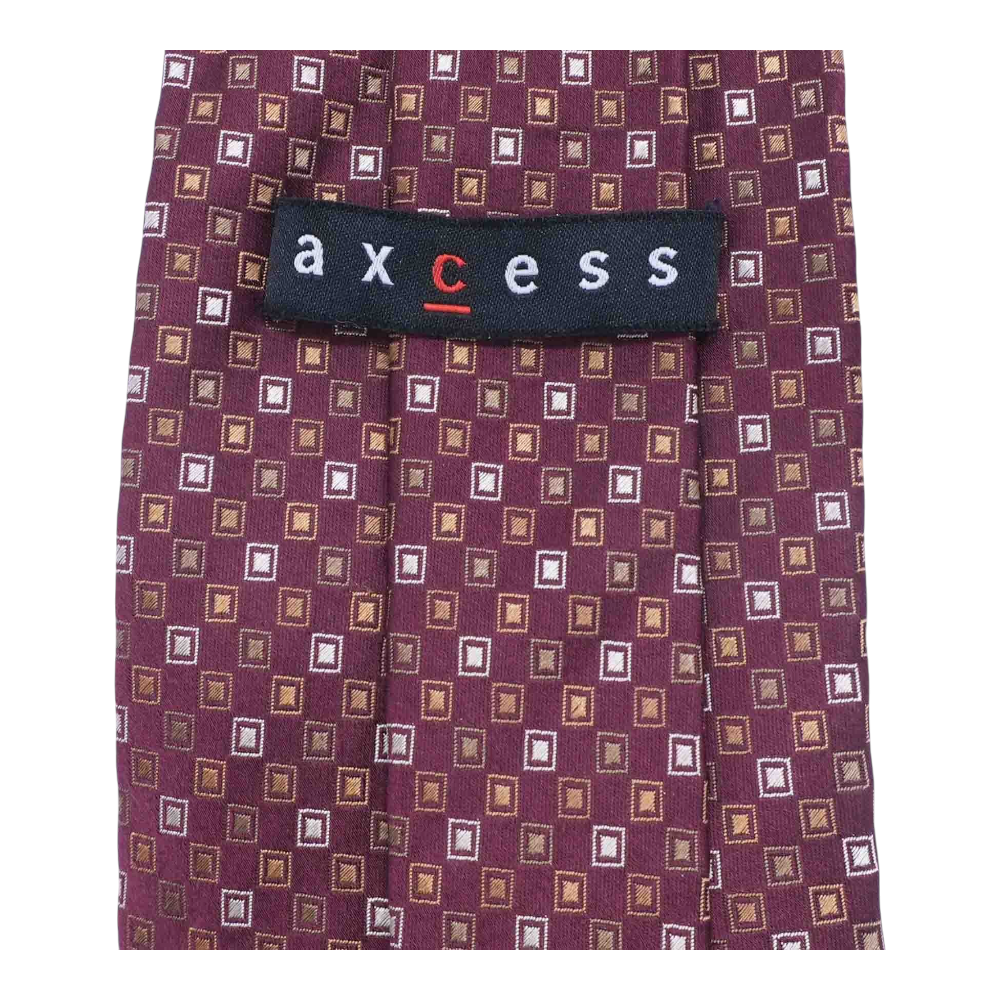 Michael Kors Maroon Check Neck Tie – Image 2
