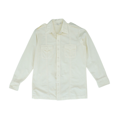 Vintage Yellow Solid Long Sleeve Button Down