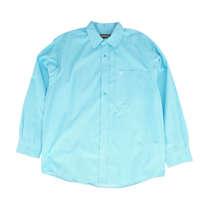 Blue Print Long Sleeve Button Down