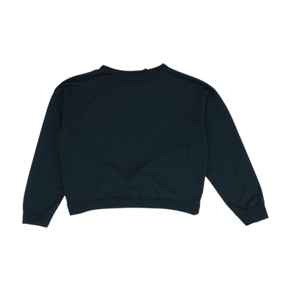 Black Solid Sweatshirt Pullover