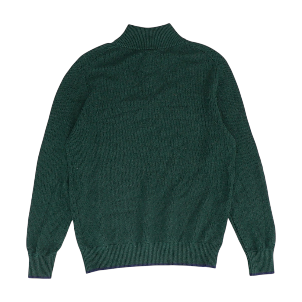 Green Solid 1/4 Zip Sweater