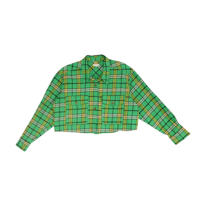 Green Plaid Flannel Button Down