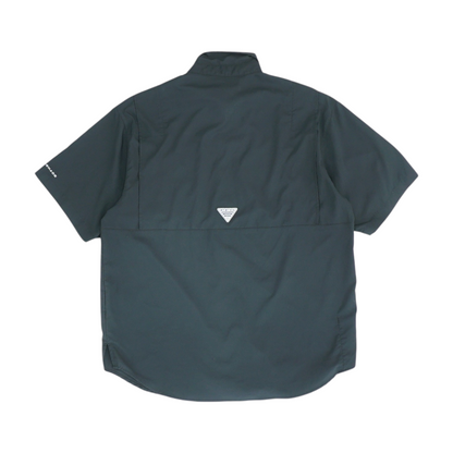 Black Solid Outdoor Button Down