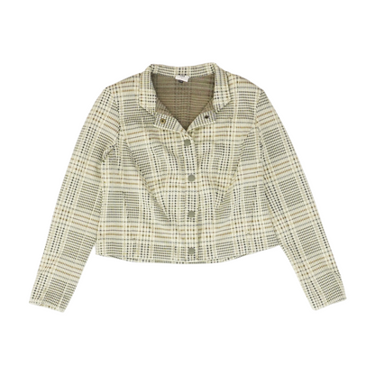 Beige Check Button Down