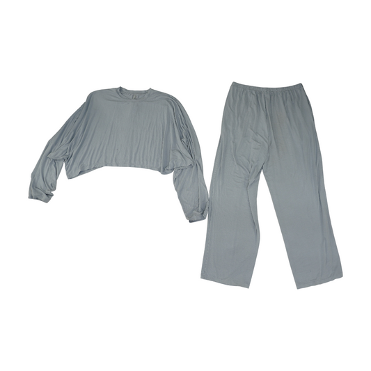 Blue Solid Pajama Set