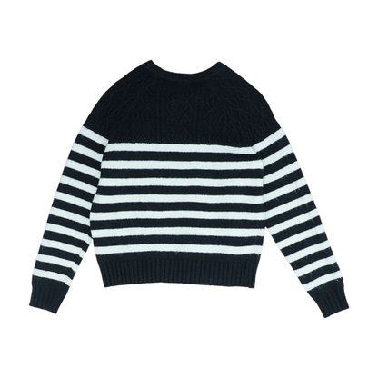Navy Striped Pullover Sweater