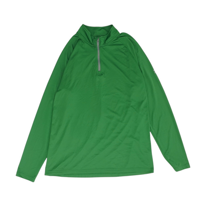 Green Solid 1/4 Zip Pullover