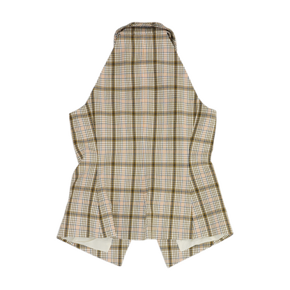 Beige Plaid Blouse