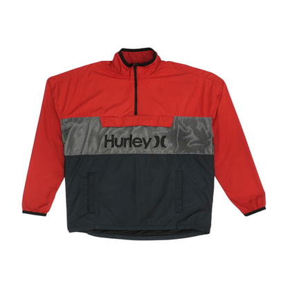 Red Color Block 1/4 Zip Pullover