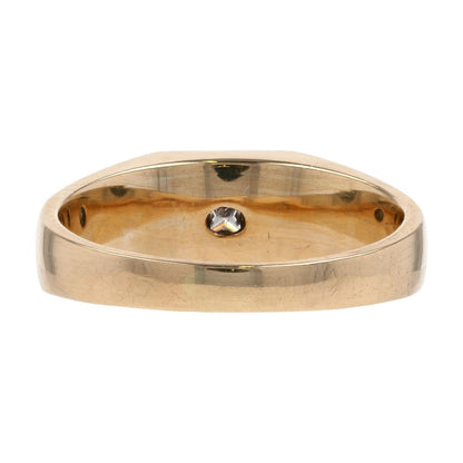 1/2 Ct 14K Gold Three Diamond Raised Wedding Band