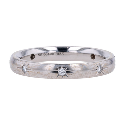 1/8 ctw 18K White Gold Diamond Band Ring