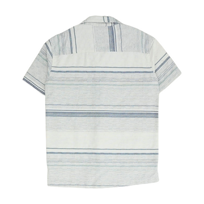White Striped Short Sleeve Button Down