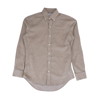 Tan Solid Long Sleeve Button Down