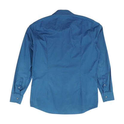 Navy Solid Long Sleeve Button Down