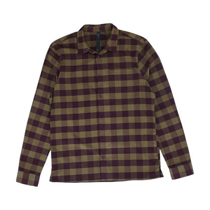 Khaki Check Long Sleeve Button Down