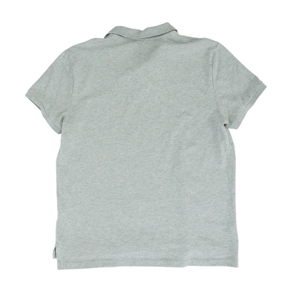 Gray Solid Short Sleeve Polo