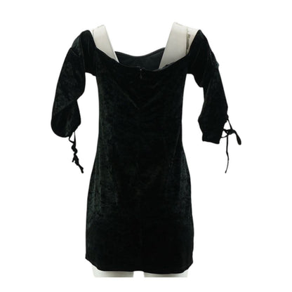 Black Solid Mini Dress