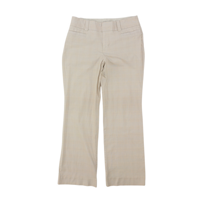 Beige Plaid Regular Pants