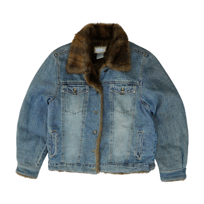 Blue Solid Denim Jacket